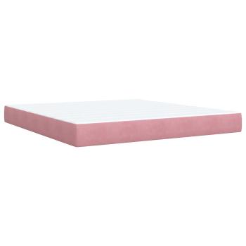 Boxspringbett mit Matratze mit Kopfteil Rosa 180 x 200 cm Samt