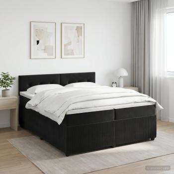 ARDEBO.de - Boxspringbett mit Matratze Schwarz 200 x 200 cm Samt