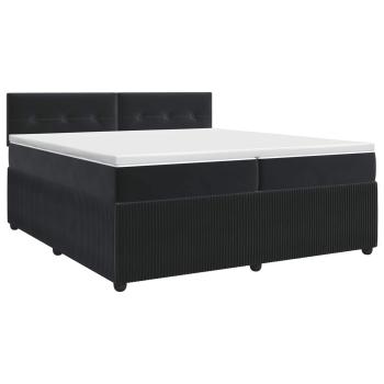Boxspringbett mit Matratze Schwarz 200 x 200 cm Samt