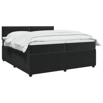 Boxspringbett mit Matratze Schwarz 200 x 200 cm Samt
