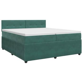 Boxspringbett mit Matratze Dunkelgrün 200 x 200 cm Samt