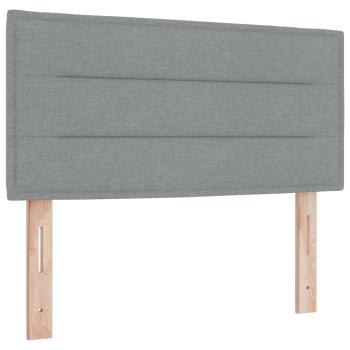 Boxspringbett mit Matratze und LED Hellgrau 80 x 200 cm Stoff