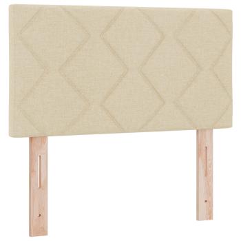 Boxspringbett mit Matratze und LED Creme 80 x 200 cm Stoff