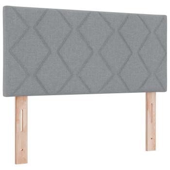 Boxspringbett mit Matratze und LED Hellgrau 90 x 190 cm Stoff