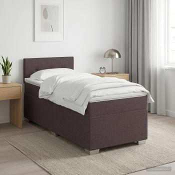 Boxspringbett mit Matratze und LED Dunkelbraun 100 x 200 cm