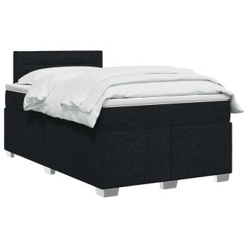 Boxspringbett mit Matratze und LED Schwarz 120 x 190 cm Stoff