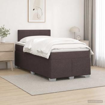 ARDEBO.de - Boxspringbett mit Matratze und LED Dunkelbraun 120 x 190 cm