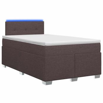 Boxspringbett mit Matratze und LED Dunkelbraun 120 x 190 cm