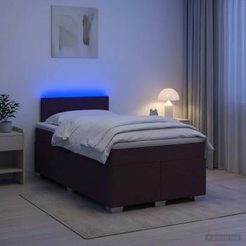 Boxspringbett mit Matratze und LED Dunkelbraun 120 x 190 cm