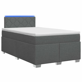 Boxspringbett mit Matratze und LED Dunkelgrau 120 x 200 cm