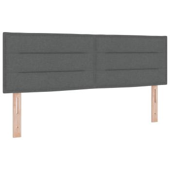 Boxspringbett mit Matratze und LED Dunkelgrau 140 x 190 cm