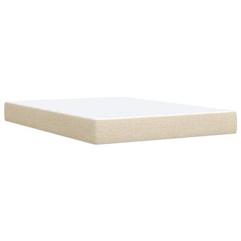 Boxspringbett mit Matratze und LED Creme 140 x 190 cm Stoff