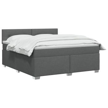 Boxspringbett mit Matratze und LED Dunkelgrau 140 x 190 cm