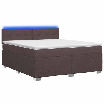 Boxspringbett mit Matratze und LED Dunkelbraun 140 x 190 cm