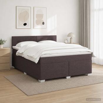 Boxspringbett mit Matratze und LED Dunkelbraun 140 x 190 cm