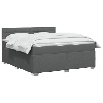 Boxspringbett mit Matratze und LED Dunkelgrau 200 x 200 cm
