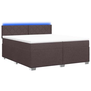 Boxspringbett mit Matratze und LED Dunkelbraun 200 x 200 cm