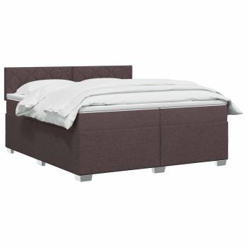 Boxspringbett mit Matratze und LED Dunkelbraun 200 x 200 cm