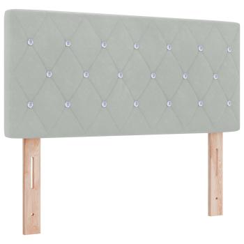 Boxspringbett mit Matratze und LED Hellgrau 90 x 200 cm Samt