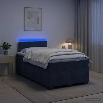 ARDEBO.de - Boxspringbett mit Matratze und LED Dunkelgrau 120 x 190 cm Samt
