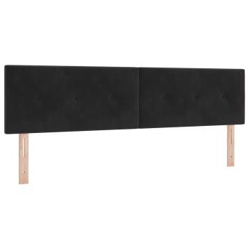 Boxspringbett mit Matratze und LED Schwarz 180 x 200 cm Samt