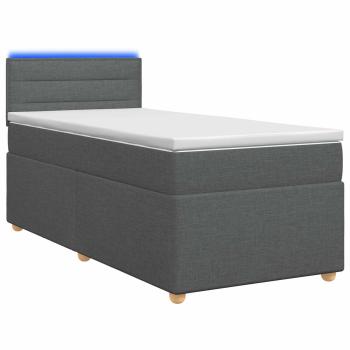 Boxspringbett mit Matratze Dunkelgrau 80 x 200 cm Stoff