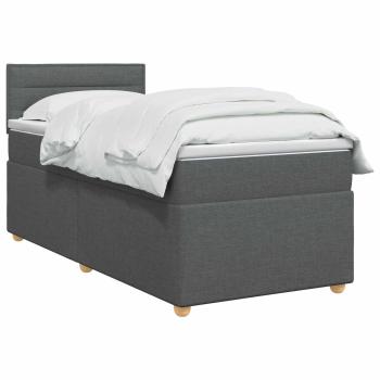 Boxspringbett mit Matratze Dunkelgrau 80 x 200 cm Stoff