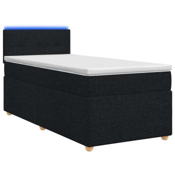 Boxspringbett mit Matratze Schwarz 80 x 200 cm Stoff