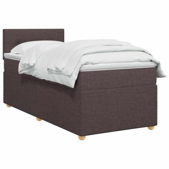 Boxspringbett mit Matratze Dunkelbraun 80 x 200 cm Stoff
