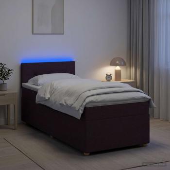 Boxspringbett mit Matratze Dunkelbraun 80 x 200 cm Stoff