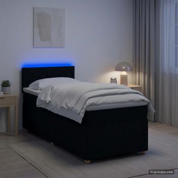 ARDEBO.de - Boxspringbett mit Matratze Schwarz 80 x 200 cm Stoff