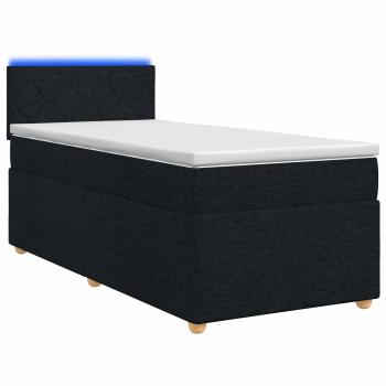 Boxspringbett mit Matratze Schwarz 80 x 200 cm Stoff