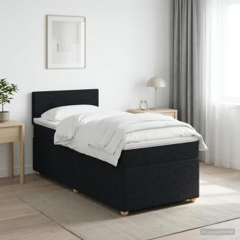 ARDEBO.de - Boxspringbett mit Matratze Schwarz 90 x 200 cm Stoff