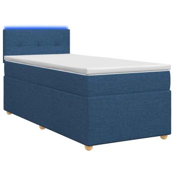 Boxspringbett mit Matratze mit Kopfteil Blau 90 x 200 cm Stoff