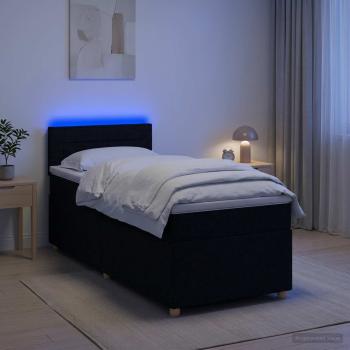 Boxspringbett mit Matratze Schwarz 100 x 200 cm Stoff