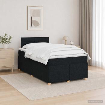 Boxspringbett mit Matratze Schwarz 120 x 190 cm Stoff