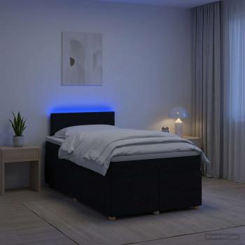 ARDEBO.de - Boxspringbett mit Matratze Schwarz 120 x 190 cm Stoff