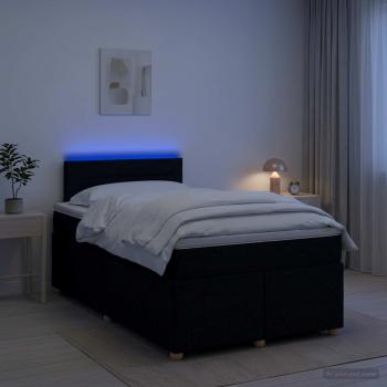 ARDEBO.de - Boxspringbett mit Matratze Schwarz 120 x 200 cm Stoff