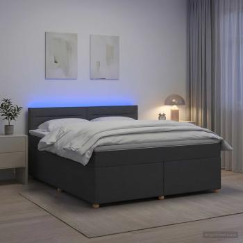 Boxspringbett mit Matratze Dunkelgrau 140 x 190 cm Stoff