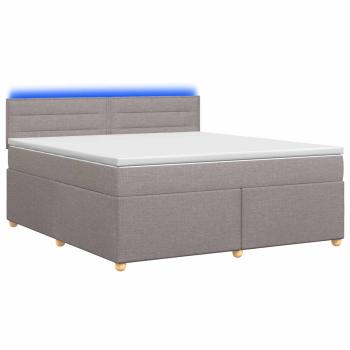 Boxspringbett mit Matratze Taupe 140 x 200 cm Stoff
