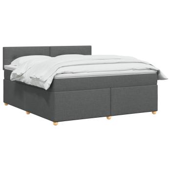 Boxspringbett mit Matratze Dunkelgrau 140 x 200 cm Stoff