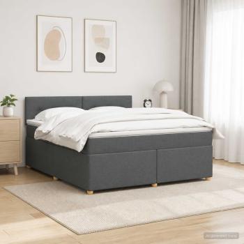 Boxspringbett mit Matratze Dunkelgrau 140 x 200 cm Stoff