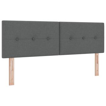 Boxspringbett mit Matratze Dunkelgrau 140 x 200 cm Stoff