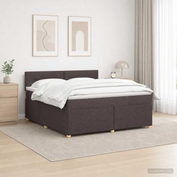 Boxspringbett mit Matratze Dunkelbraun 140 x 200 cm Stoff