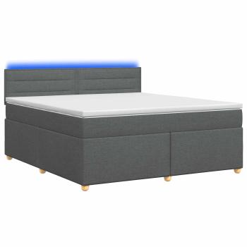 Boxspringbett mit Matratze Dunkelgrau 160 x 200 cm Stoff