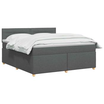Boxspringbett mit Matratze Dunkelgrau 160 x 200 cm Stoff