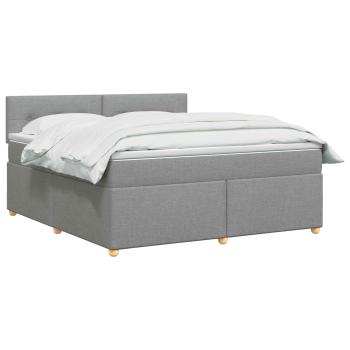 Boxspringbett mit Matratze Hellgrau 160 x 200 cm Stoff