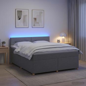 Boxspringbett mit Matratze Hellgrau 160 x 200 cm Stoff
