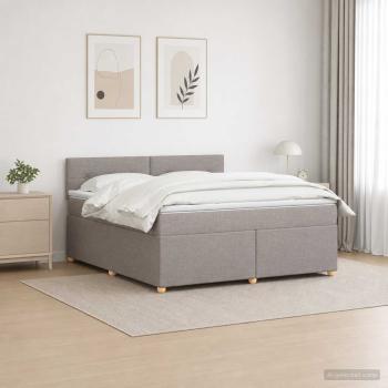 Boxspringbett mit Matratze Taupe 160 x 200 cm Stoff