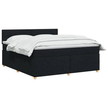 Boxspringbett mit Matratze Schwarz 180 x 200 cm Stoff